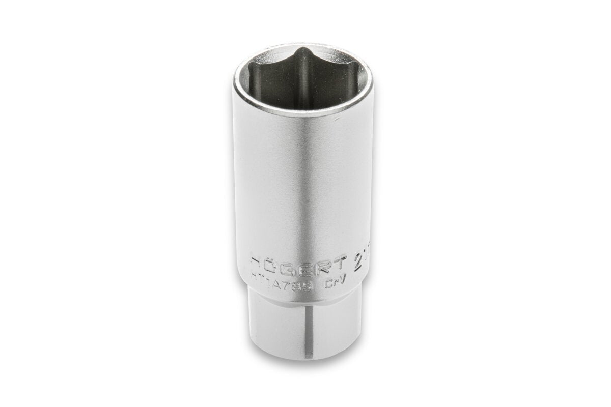 Hogert 1/2“ hexagon spark plug socket, 21 mm, CrV50BV30