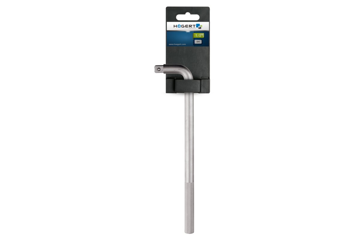 Hogert 1/2" socket L-shape extension handle wrench, 254 mm long, CrV