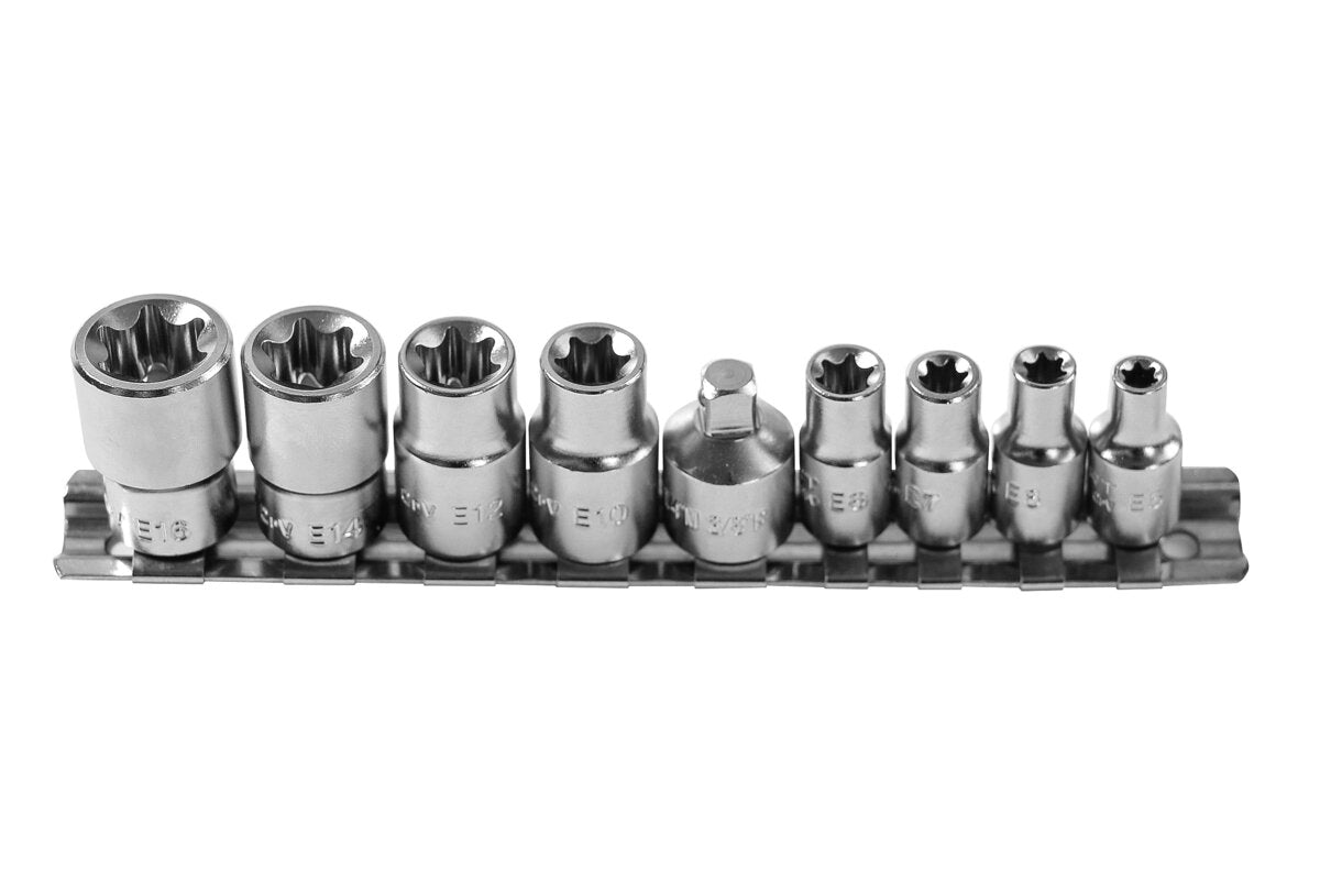 Torx bit socket set 1/4? and 3/8?, 9 pcs