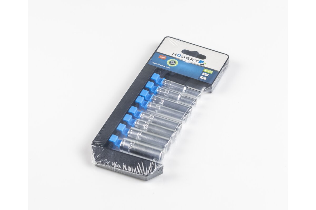 Hogert 1/4" Deep socket set, 8 pcs