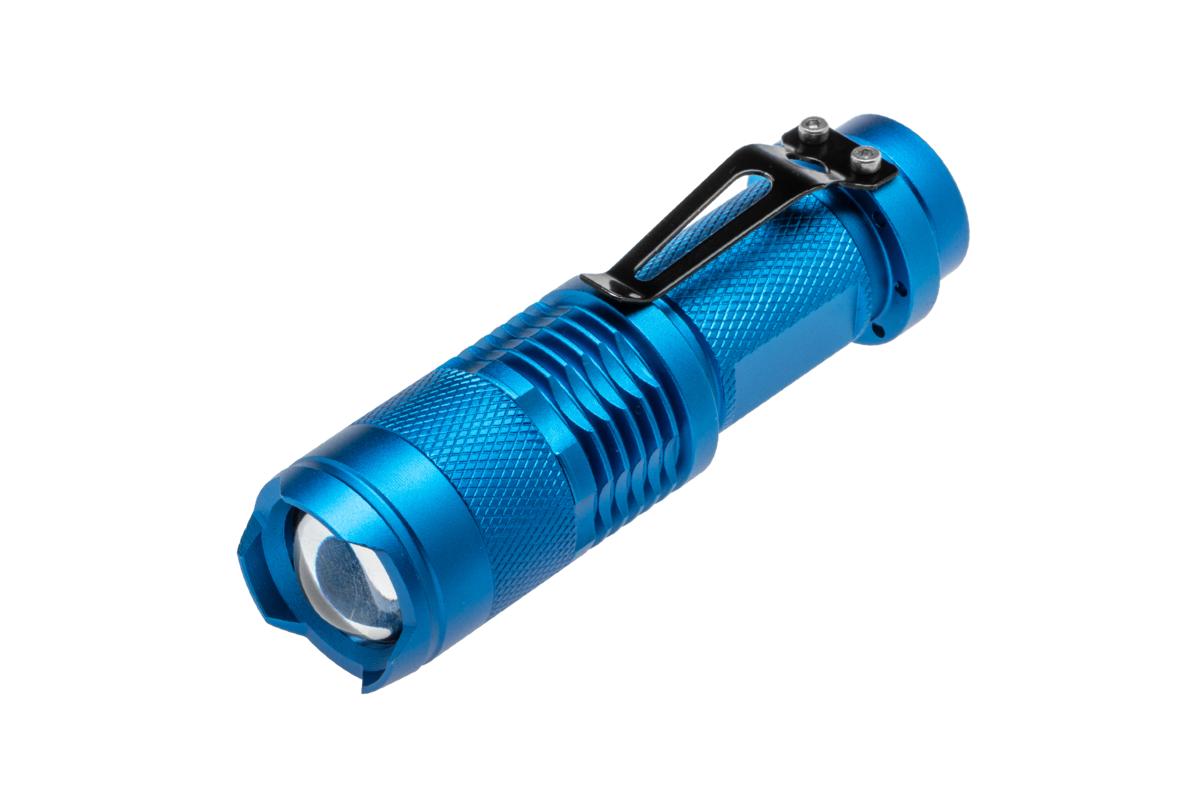 Hogert Aluminum pocket flashlight,1*AA/1*14500 3.7v(without battery),5W,250lm,IP20,200m