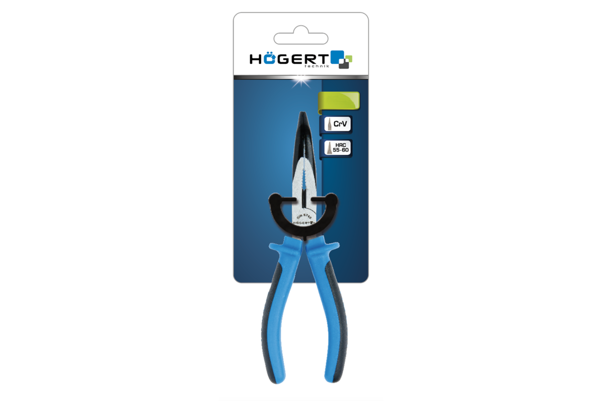 Hogert Half-round bent pliers 200 mm