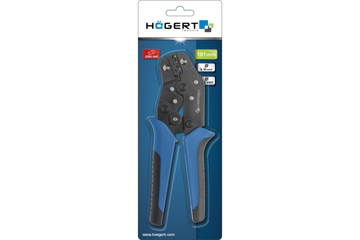 Hogert Cord end terminal crimping pliers 6-16 mm2
