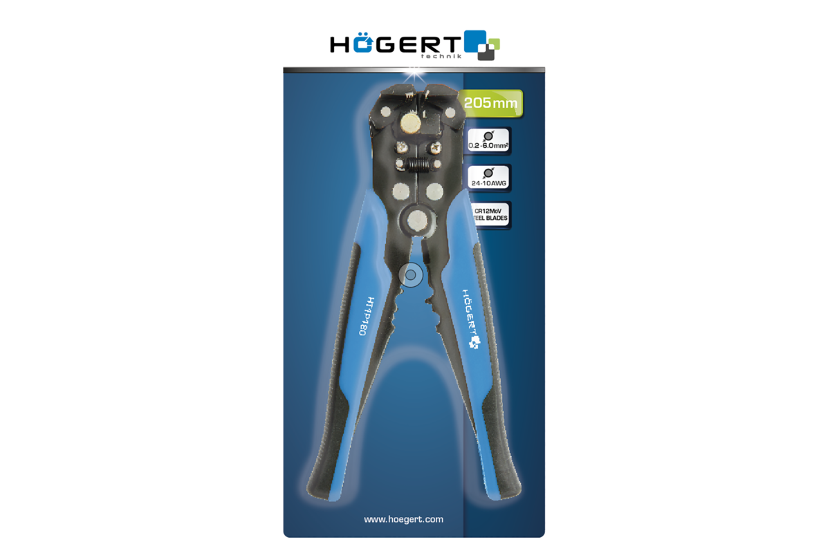 Hogert Automatic wire stripper 205 mm, 0,2-6 mm