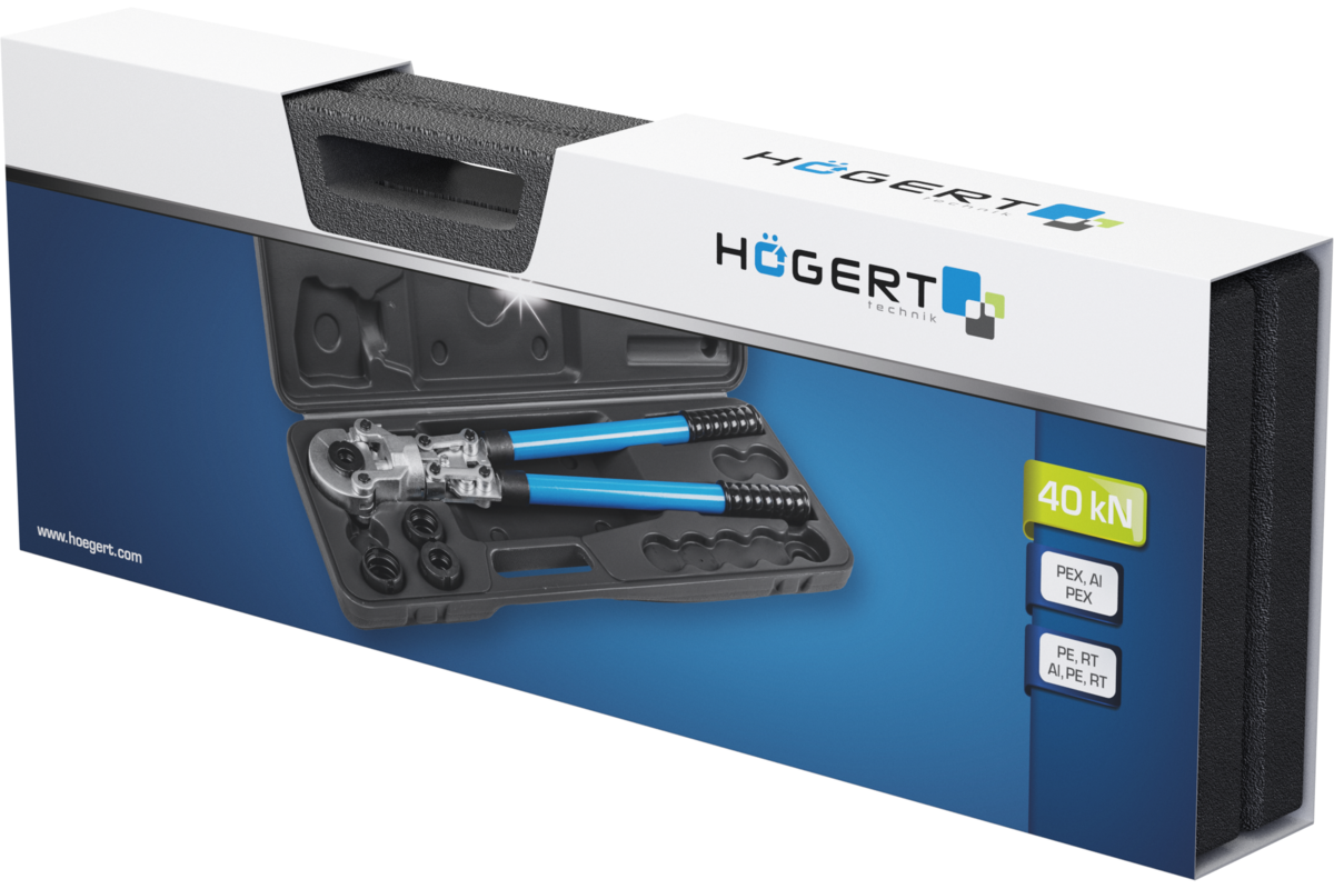 Hogert PEX crimper for pipe fittings