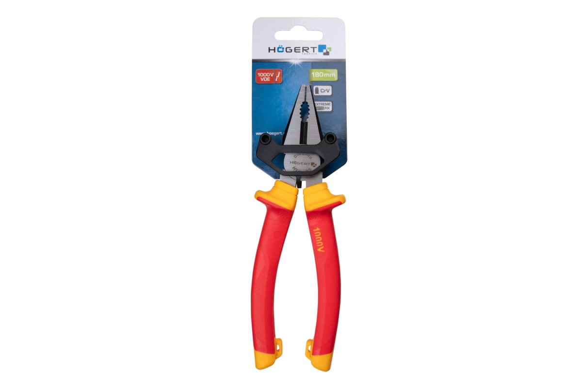 Hogert Insulated combination pliers 180 mm, 1000 V, VDE