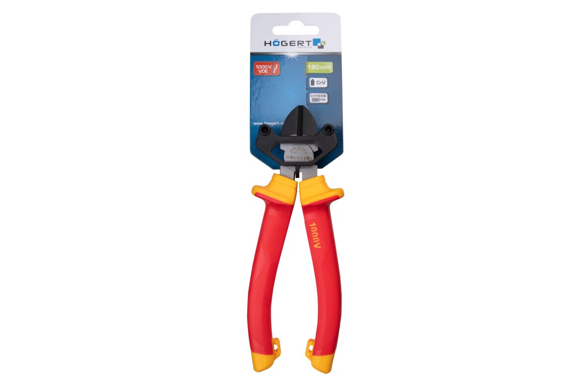 Hogert Insulated diagonal side cutters 180 mm, 1000 V, VDE