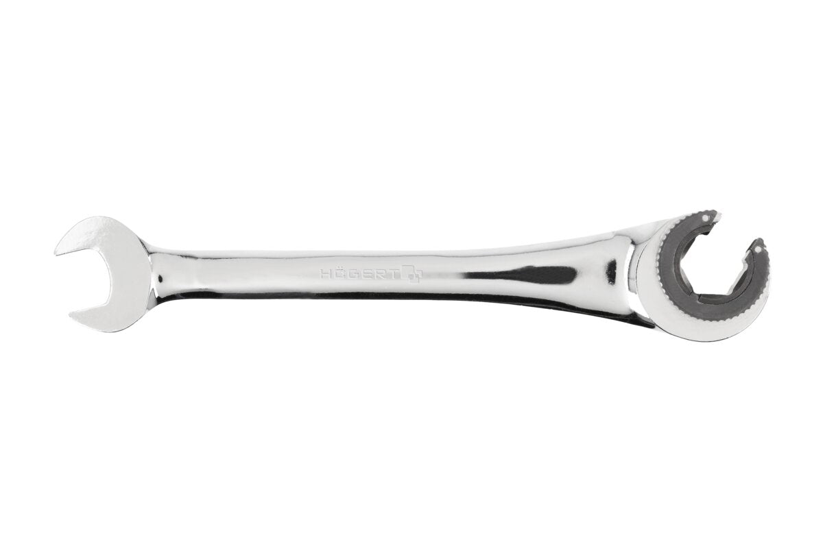 Semi-open wrench with ratchet 17 mm