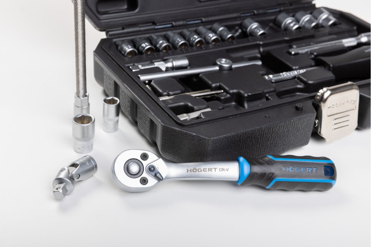 Tool set 46 pcs, CrV steel, ratchet handle 72 T ��