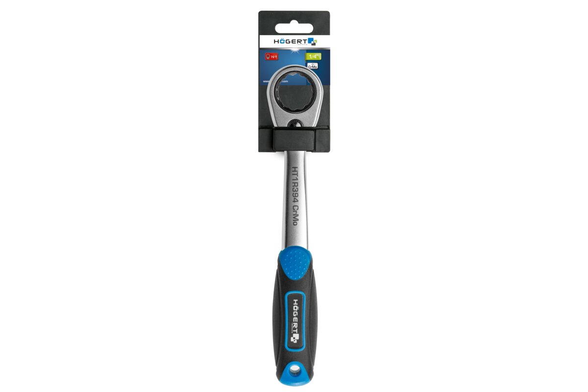 Hogert Go-through ratchet handle 19 mm, 60 teeth, CrMo