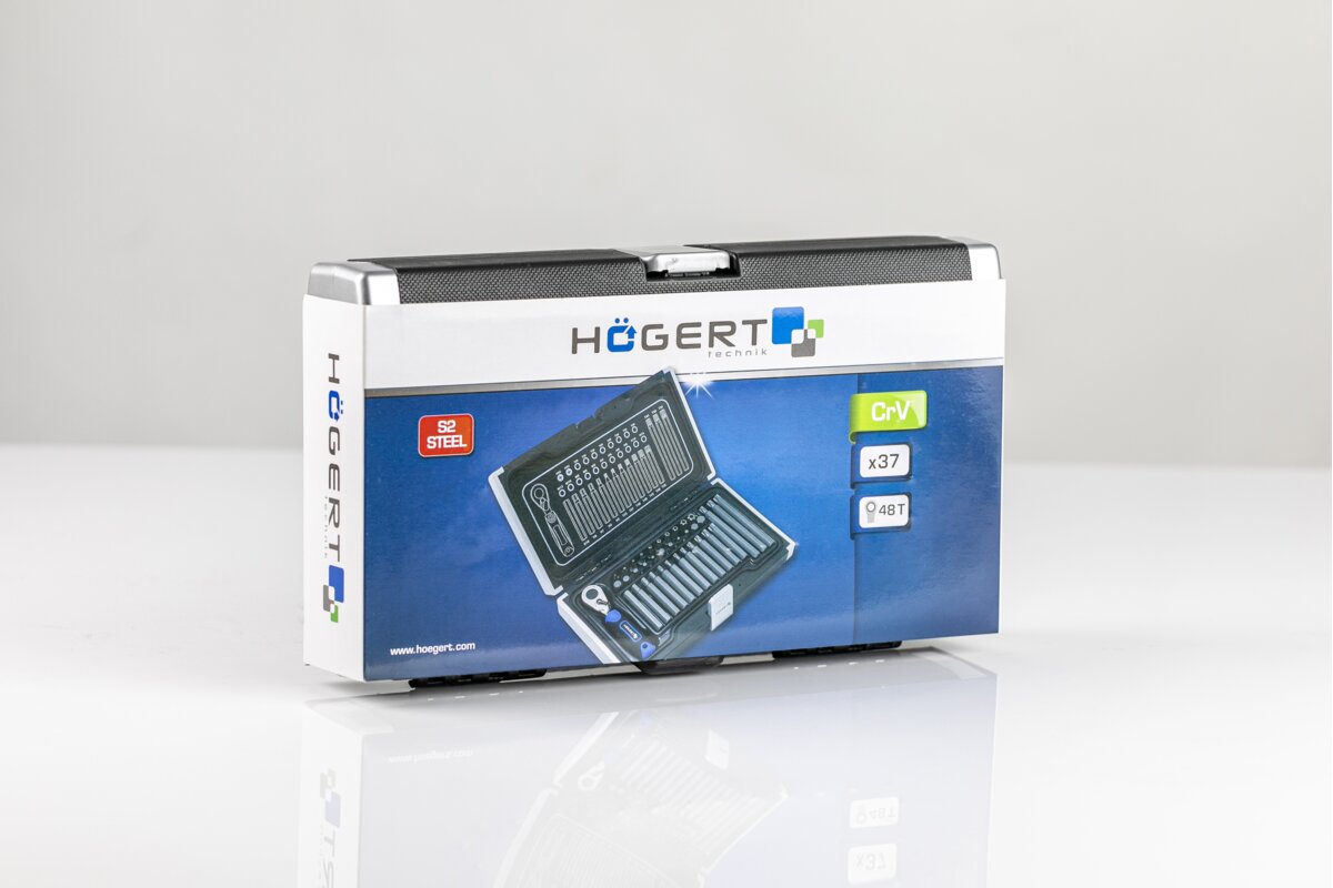Hogert 37-piece screwdriver bits set with ratchet handle