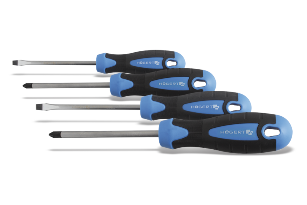 Hogert 4-piece screwdriver set, S2 steel
