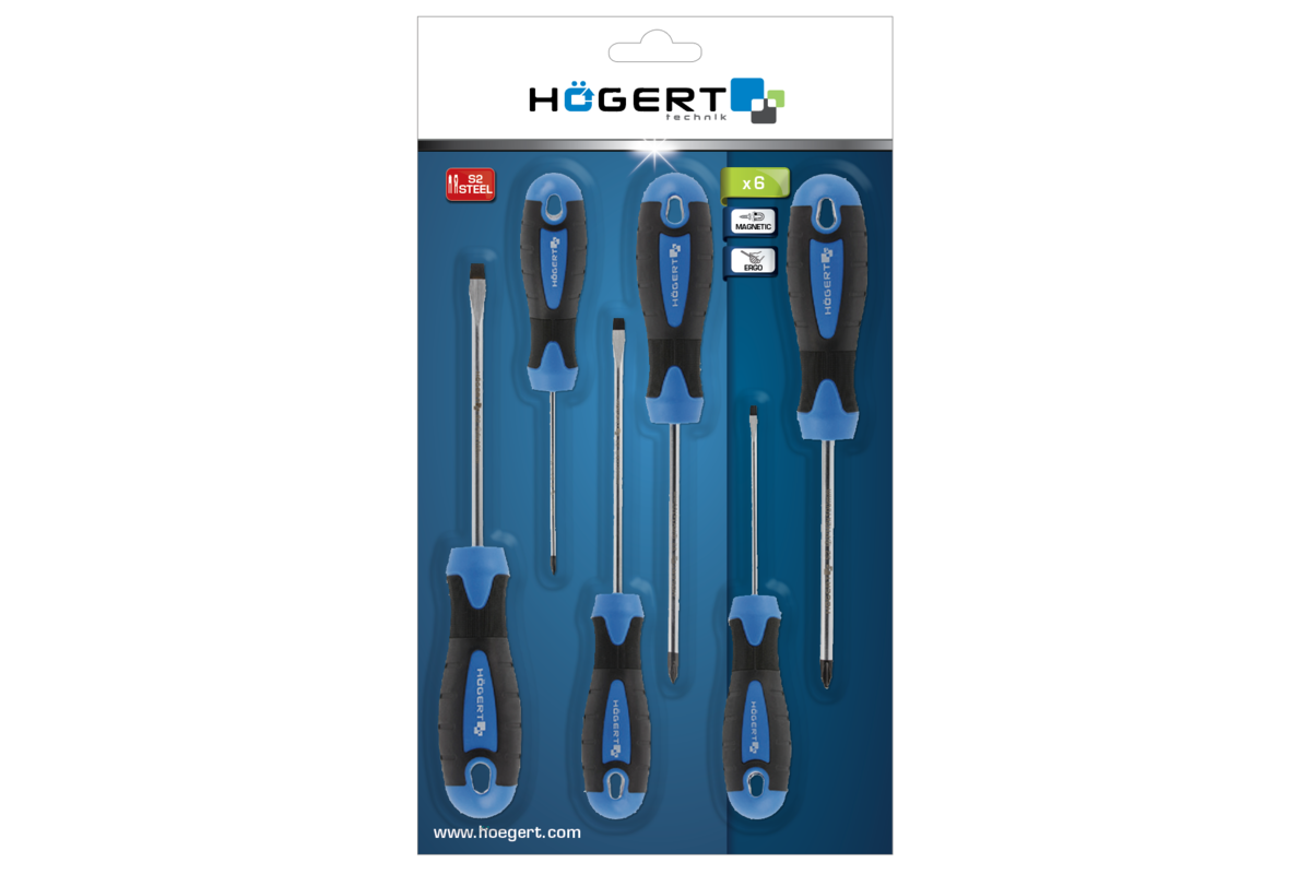 Screwdriver set 6 pcs, steel S2