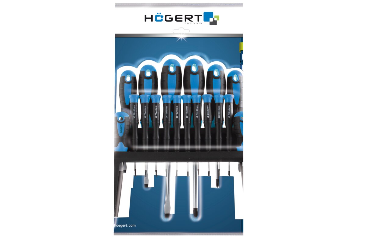 Hogert 18-piece screwdriver set, S2 steel