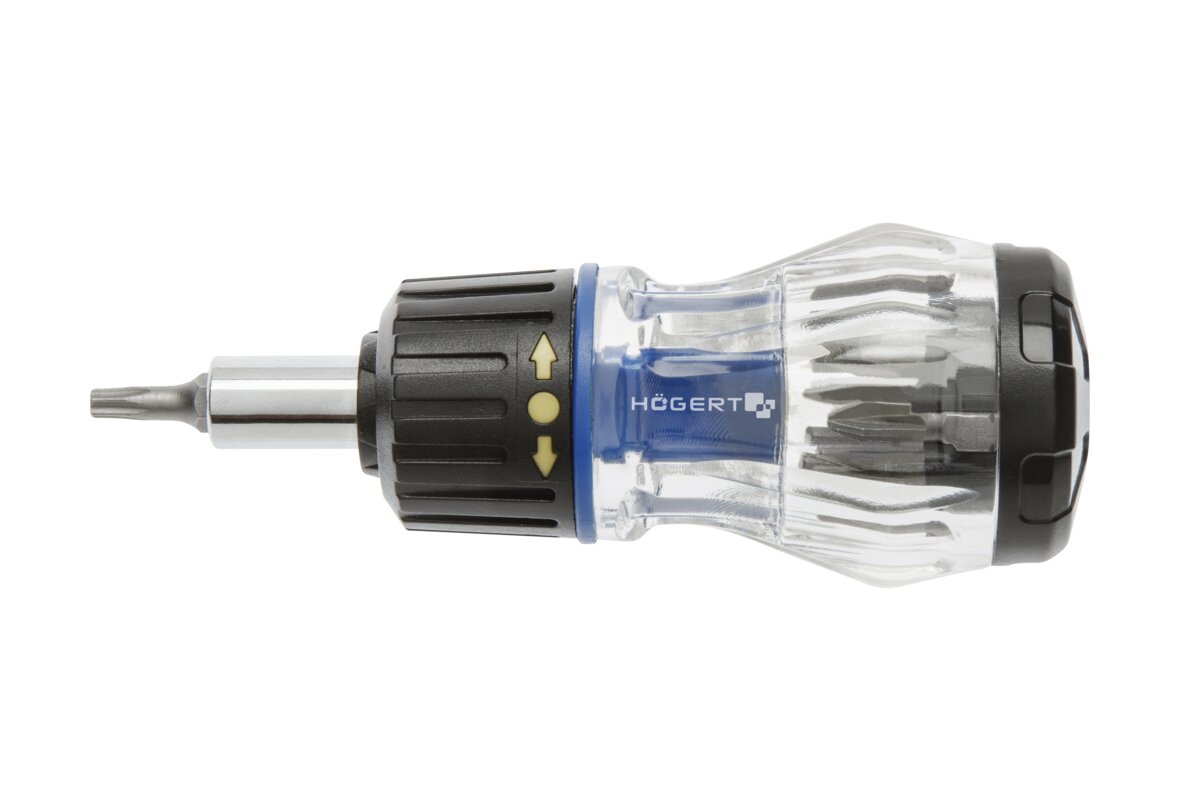 Ratcheting multi-bit screwdriver