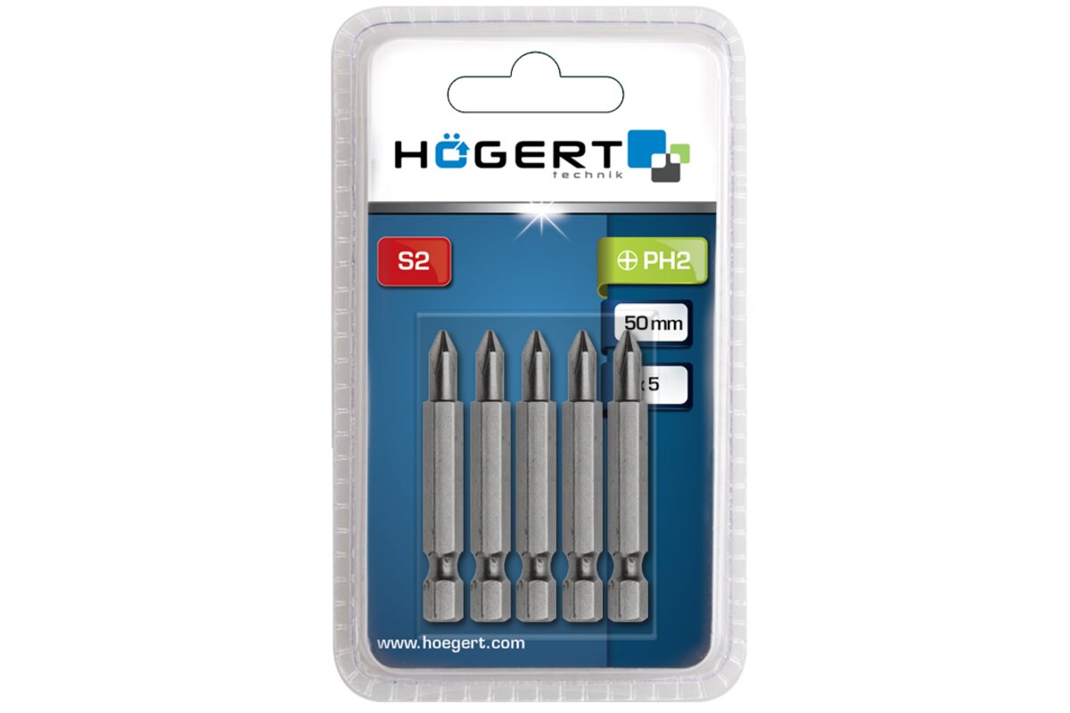 Screwdriver bit, PH2, 50 mm, 2-piece blister