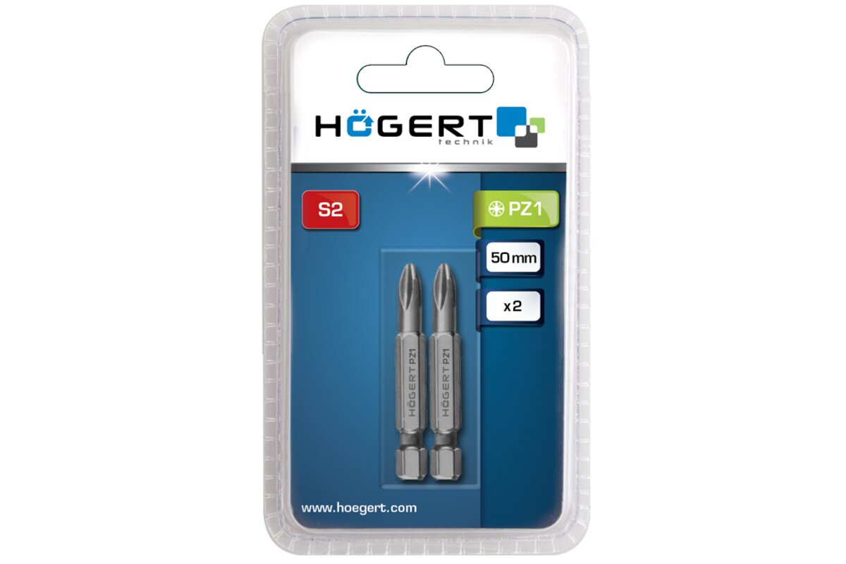 Screwdriver bit, PZ1, 50 mm, 5-piece blister