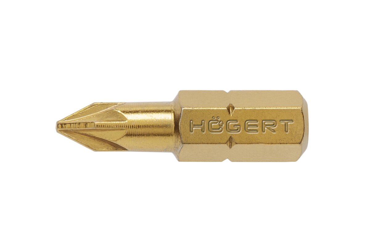 Screwdriver bit, PZ1 25 mm S2 steel, titanium coated, 5- piece blister
