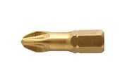 Screwdriver bit, PZ3 25 mm, S2 steel, titanium coated, 5- piece blister