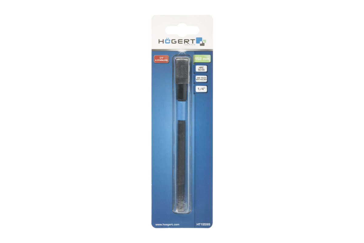 Hogert 1/4 hex magnetic impact bit holder 152 mm