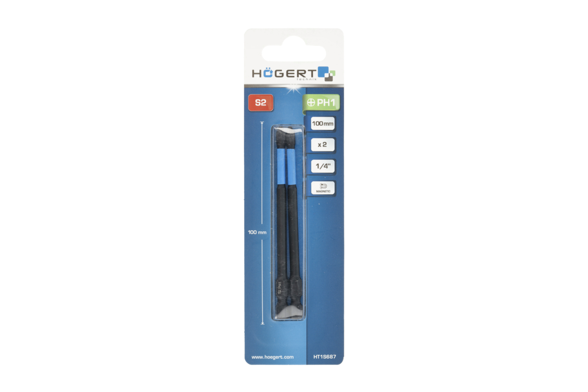 Hogert PH1 Impact Bit 100 mm 2 pcs