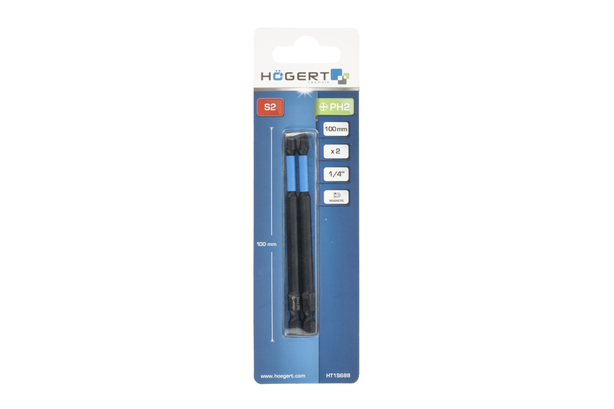 Hogert PH2 Impact Bit 100 mm 2 pcs