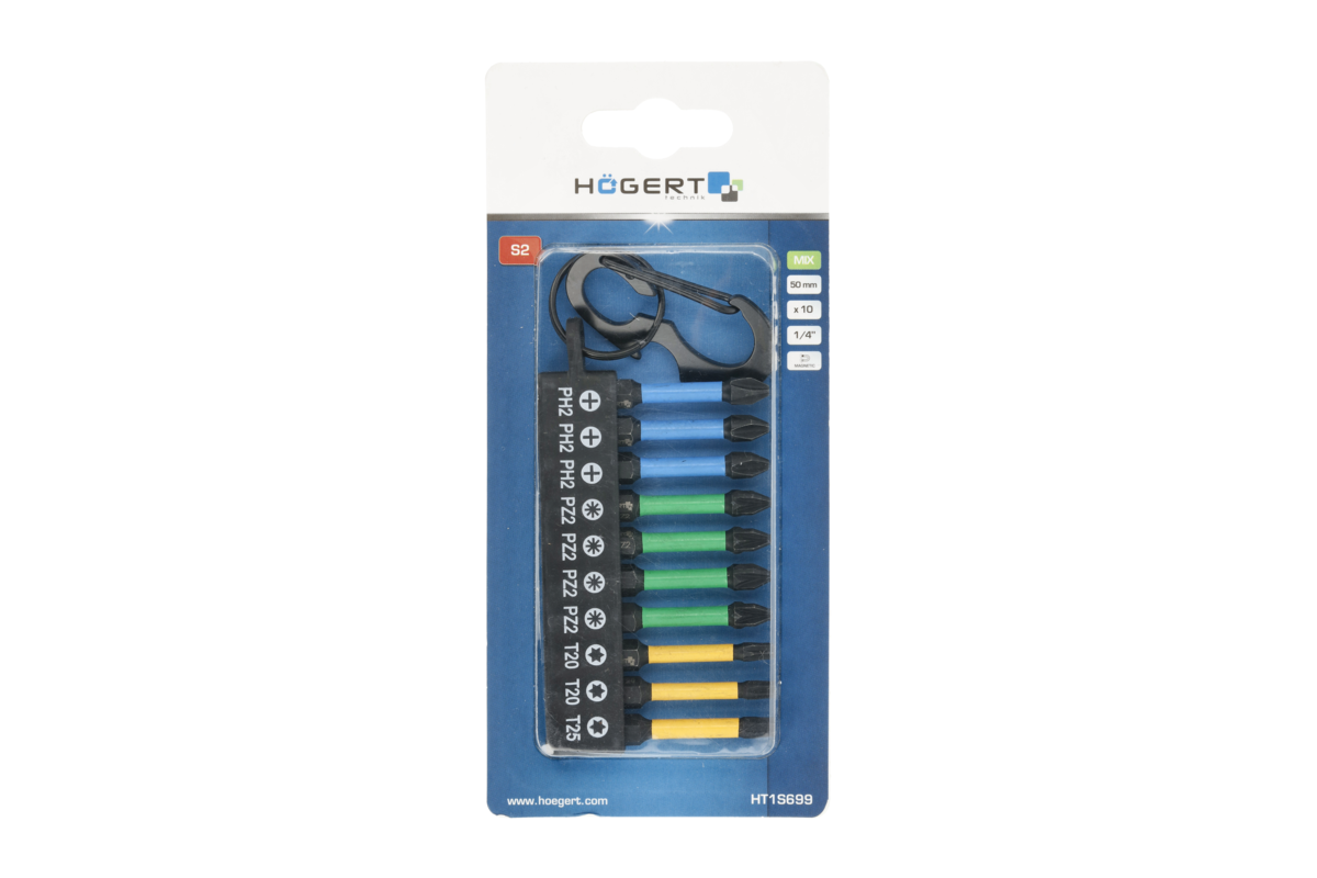 Hogert Impact bits 10 pcs mix 50 mm