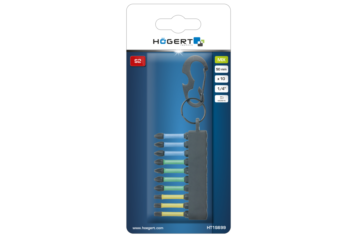 Hogert Impact bits 10 pcs mix 50 mm