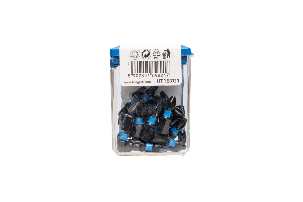Hogert Impact bits 20 pcs PH2 25 mm