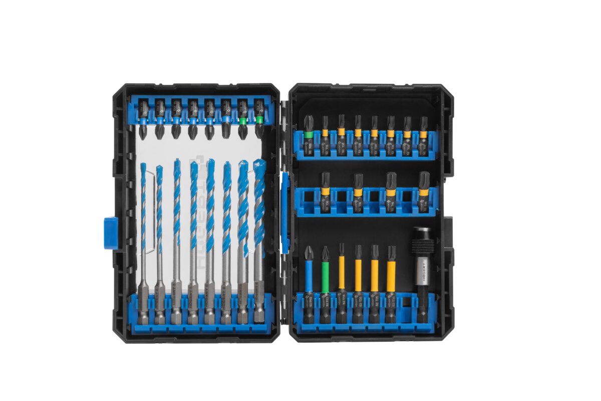 Hogert 35pcs. Impact Bits set with multimaterial drill bits