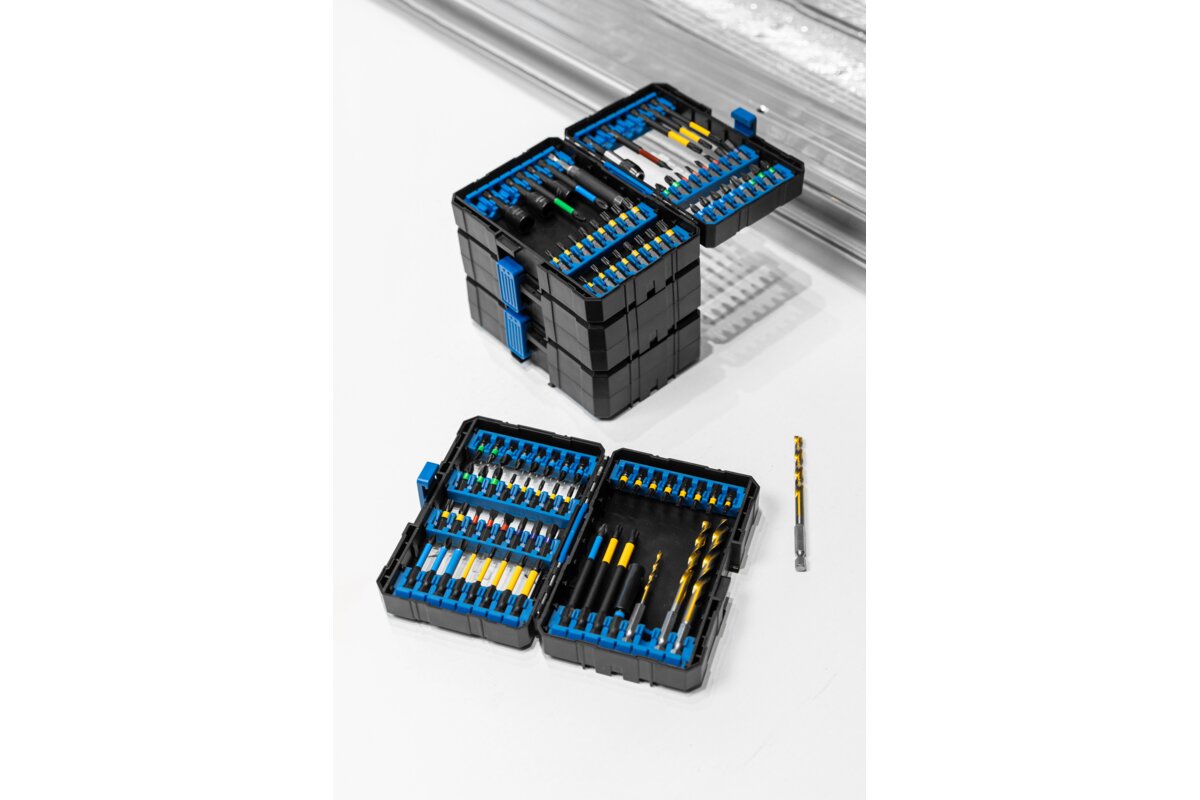 Hogert 56 pcs. Impact Bits set with metal drill bits