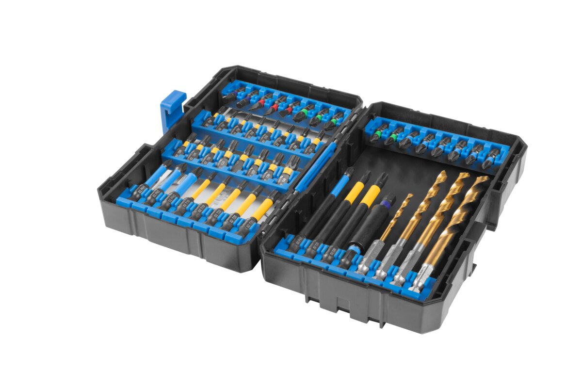 Hogert 56 pcs. Impact Bits set with metal drill bits