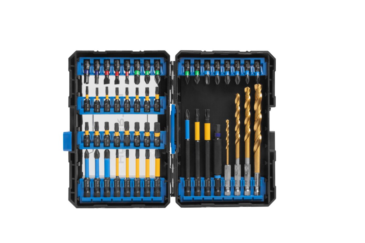 Hogert 56 pcs. Impact Bits set with metal drill bits