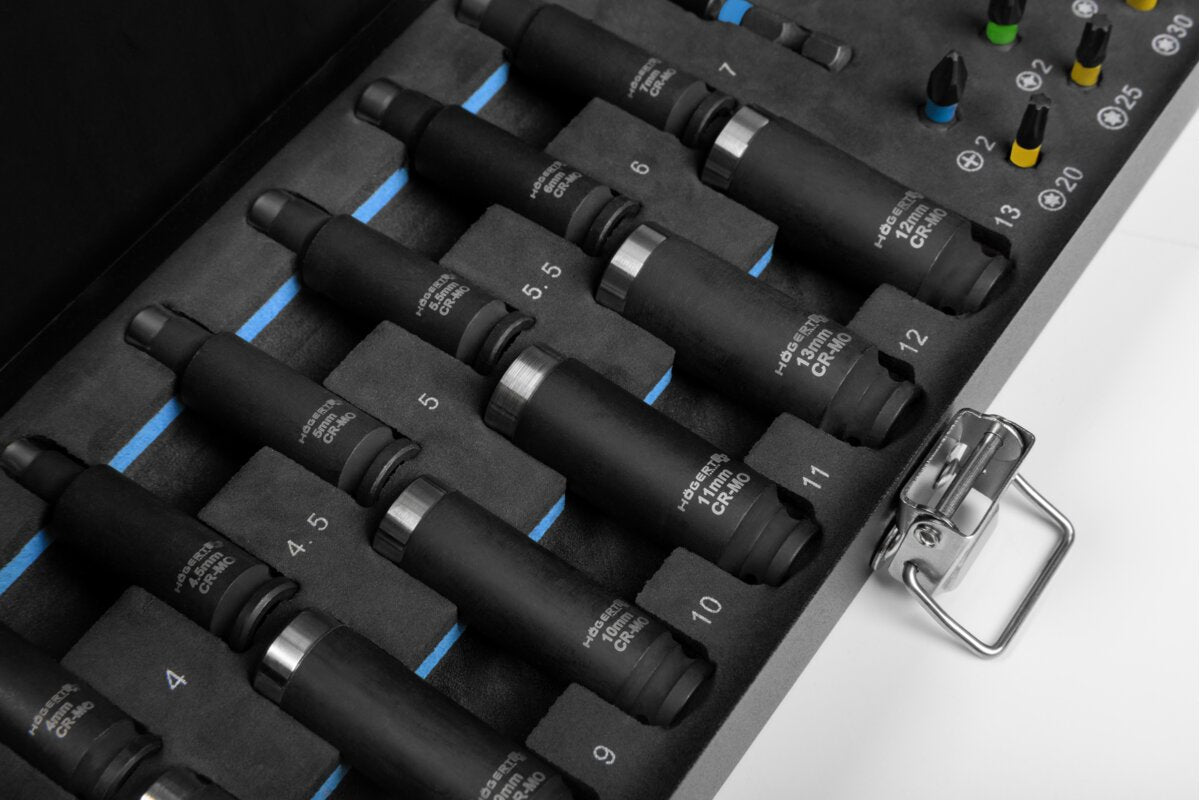 Socket and Impact Bit Set 4 mm – 13 mm, 21 pcs
