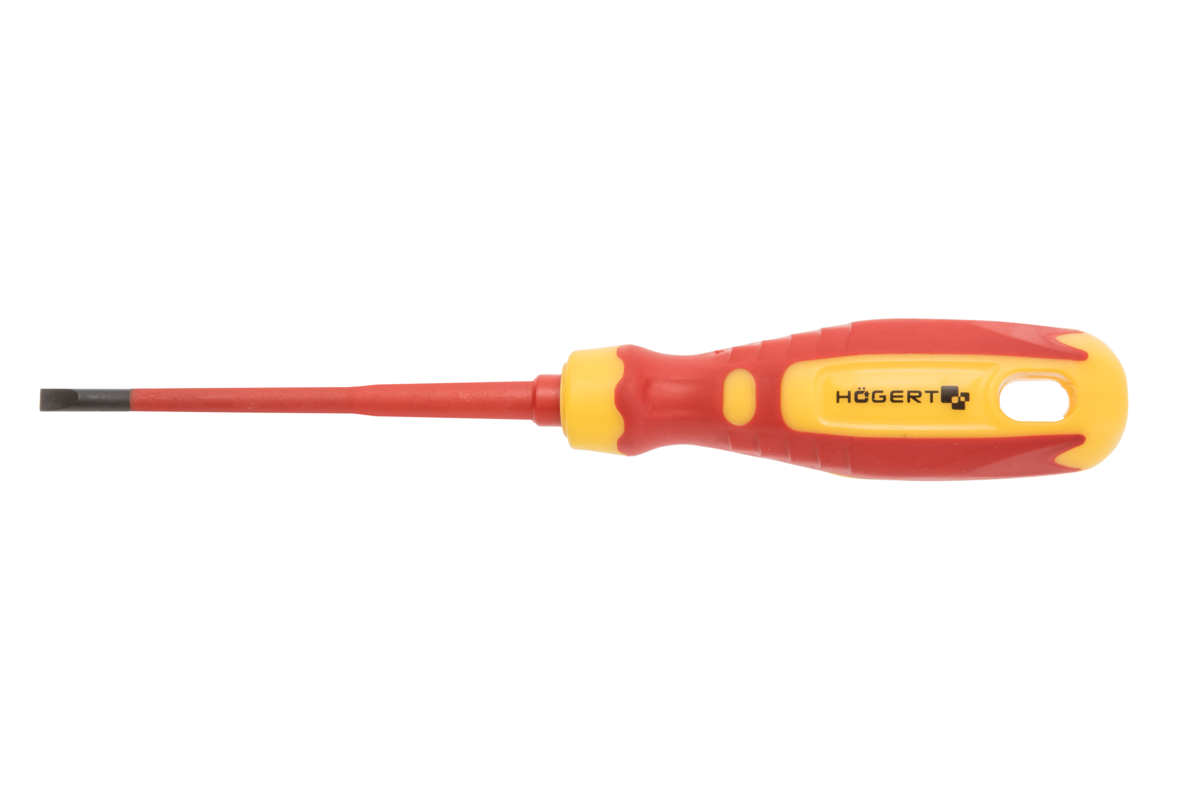 Hogert Insulated slotted screwdriver 5.5×125 mm, 1000 V, CrMo steel