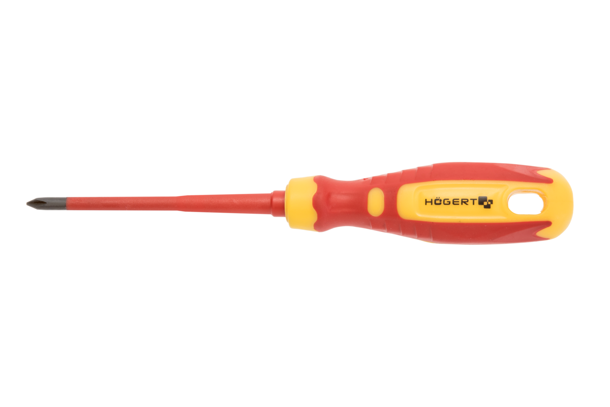 Hogert Insulated screwdriver PH1 100 mm, 1000 V, CrMo steel