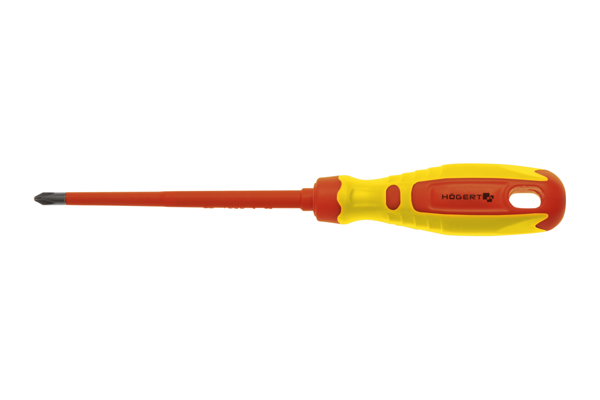 Hogert Insulated screwdriver PH2 100 mm, 1000 V, CrMo steel