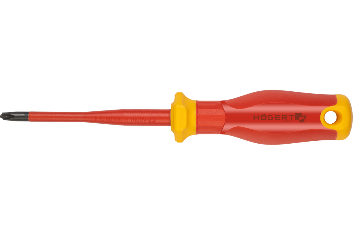 Hogert Phillips Screwdriver, PH2/SL6 100 mm, 1000V, SLIM, S2