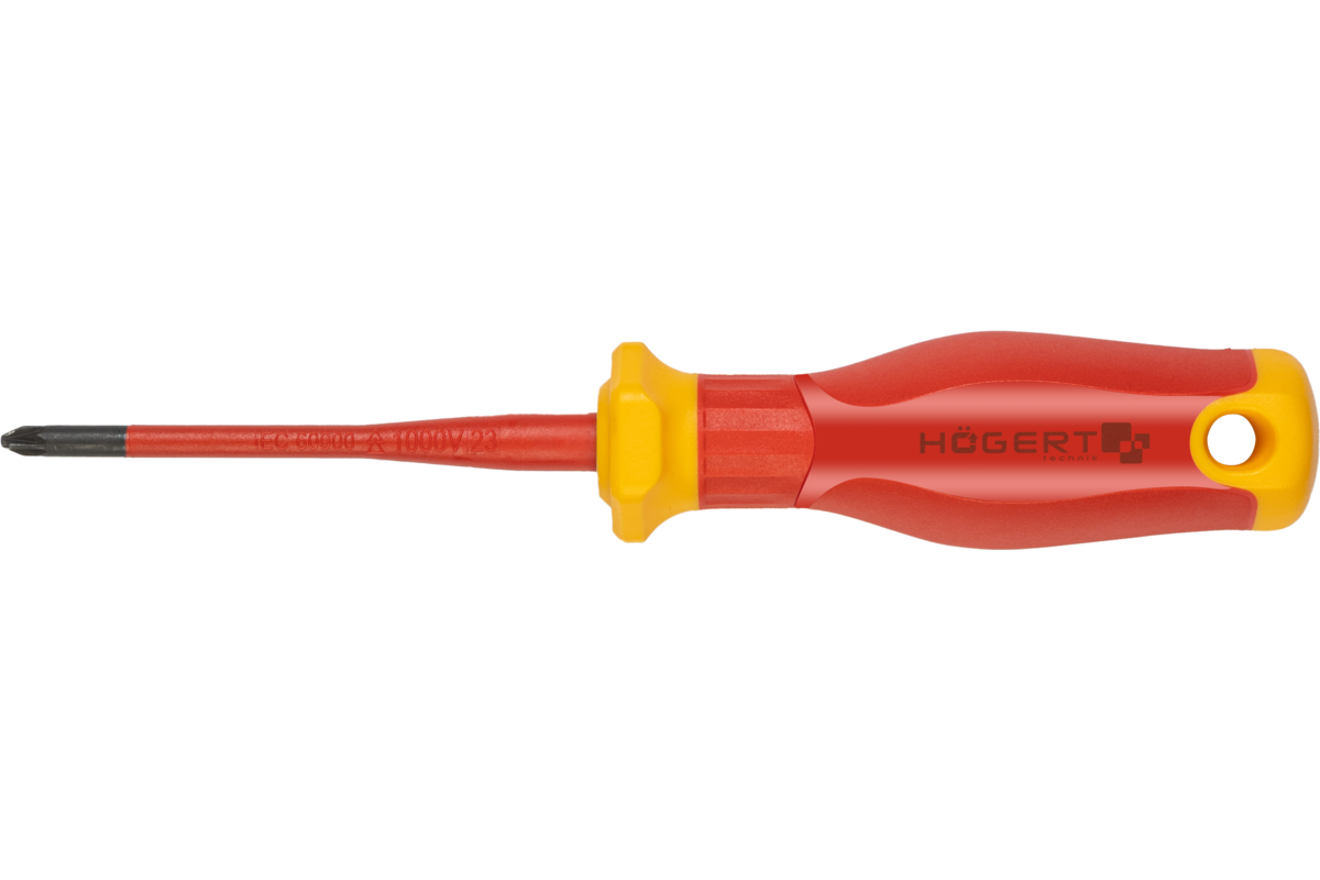 Hogert Phillips Screwdriver, PZ1/SL5 80 mm, 1000V, SLIM, S2