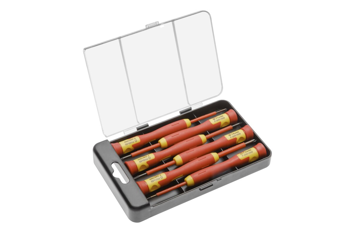 Hogert 6- piece insulated precision screwdriver set, 1000 V, CrMo steel
