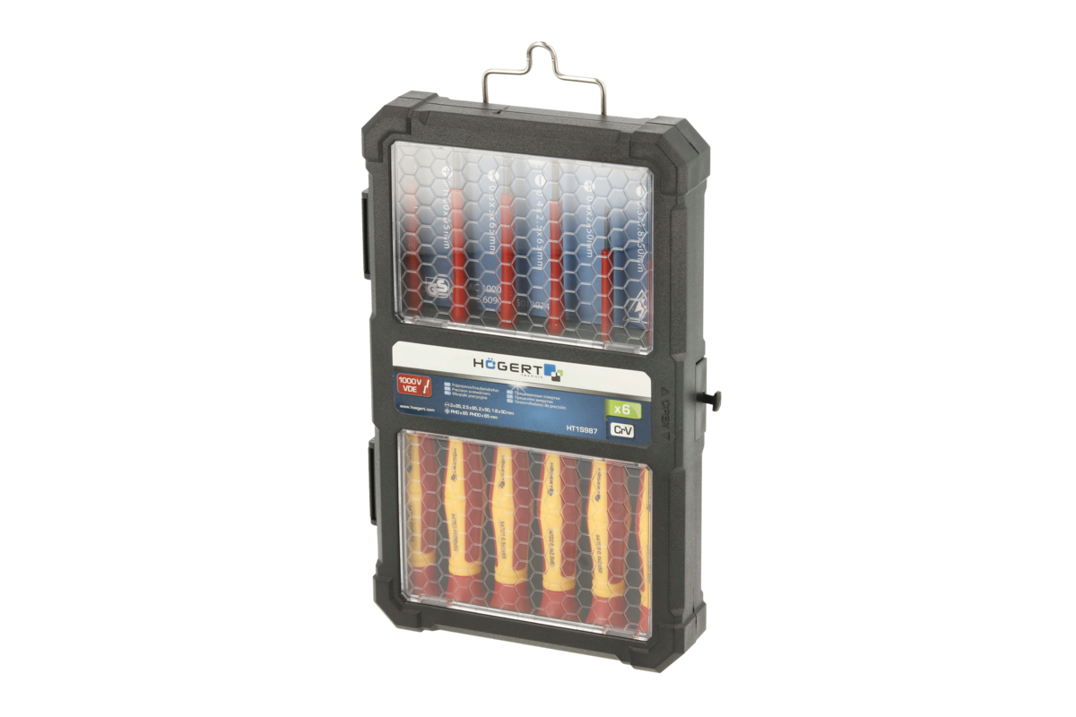 Hogert Precision screwdrivers 6 pcs, insulated 1000 V