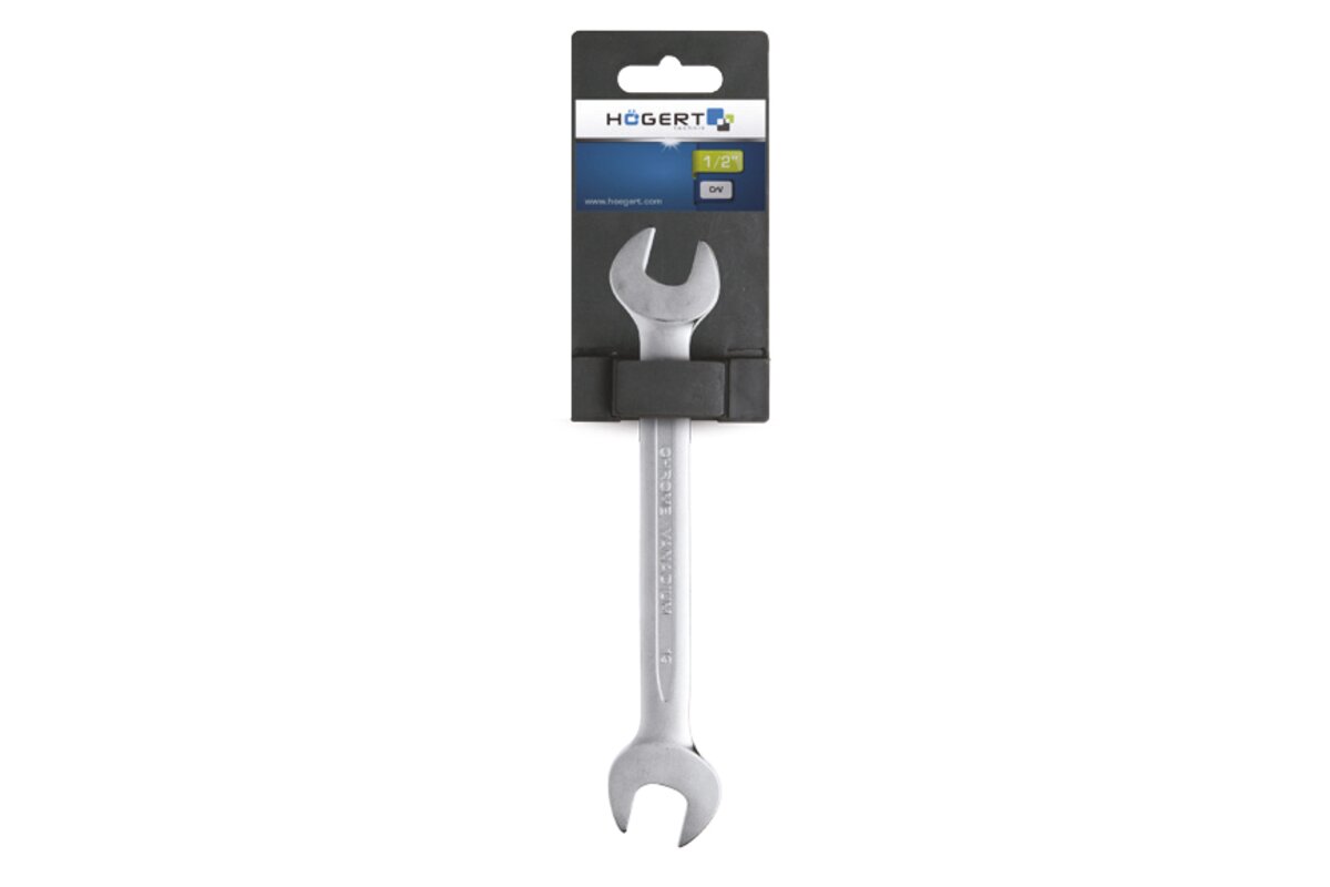 Hogert Double open-end spanner, CrV steel, 6 x 7 mm, DIN 3110
