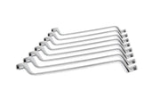 Hogert Bi-hexagonal ring spanner set, 8 pcs, CrV, 6-22 mm, DIN 838