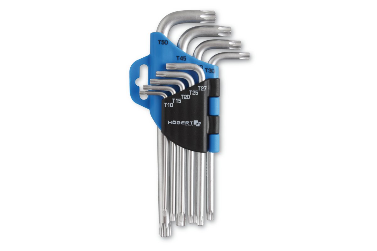 Hogert 9- piece Torx keys set, CrV steel