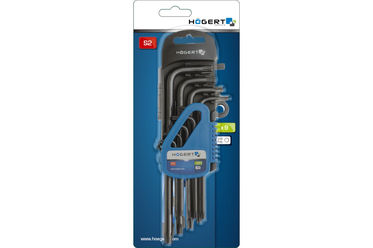 Hogert 9-piece Torx keys set