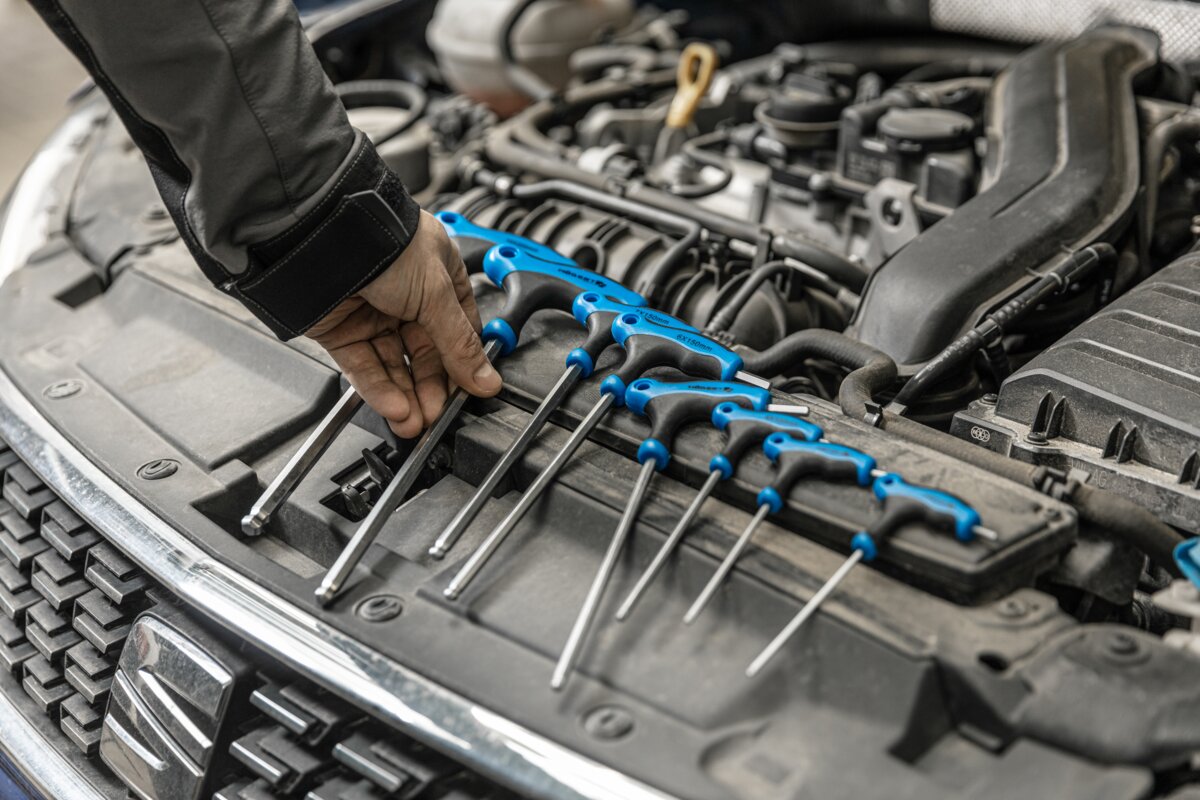 Hogert Hexagonal wrench set type-T with ball, long 8 pcs