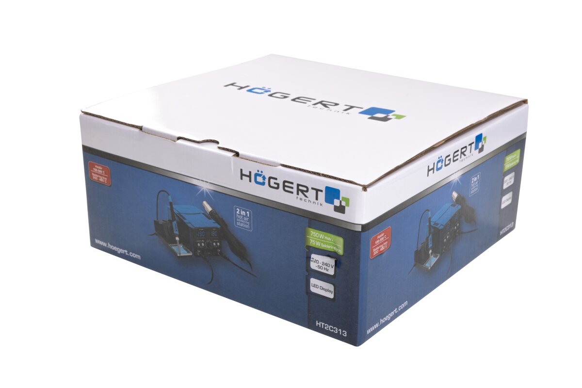 Hogert 2-in-1 hot air soldering station, 750W