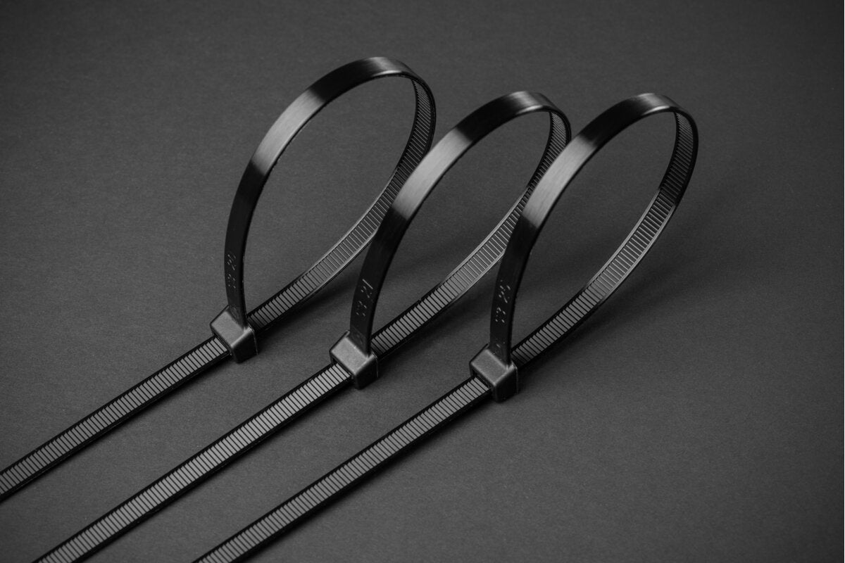 Hogert Nylon Cable Ties 2.5 x 200 mm, 100 pcs, Black