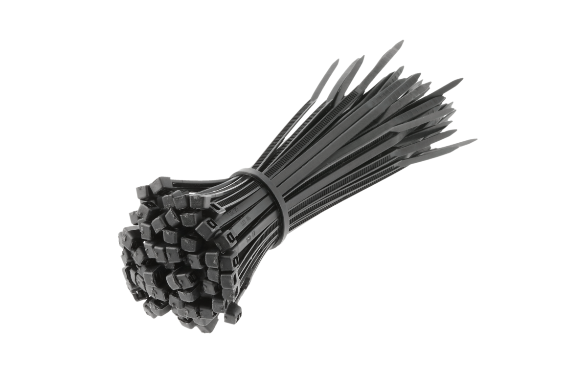 Hogert Nylon Cable Ties 2.5 x 100 mm, 100 pcs, Black
