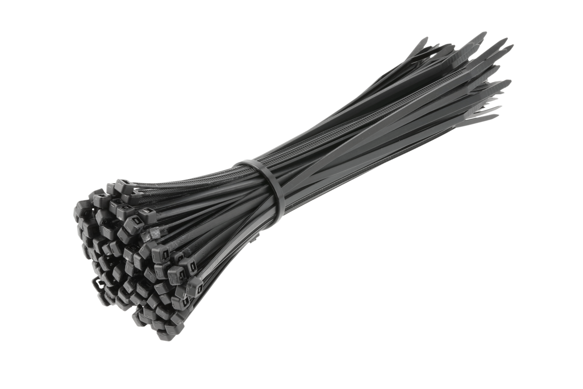 Hogert Nylon Cable Ties 3.6 x 200 mm, 100 pcs, Black